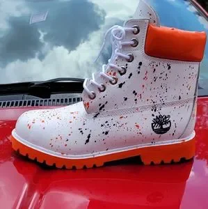 Timberland | Shoes | Custom Timberland Orange Splash Size 7  display picture 3
